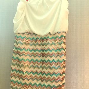 sequin hearts strapless dress